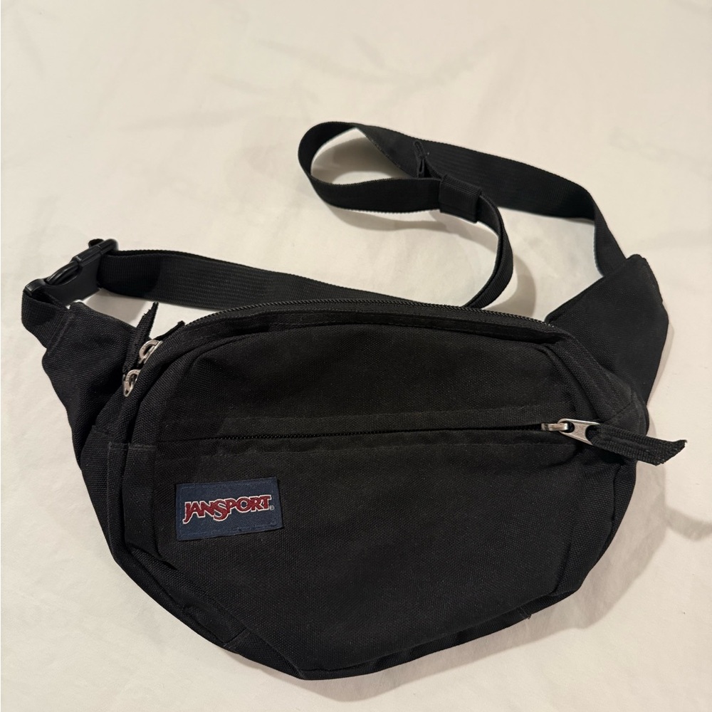 Jansport Black Belt Bag with Front Zip Pocket